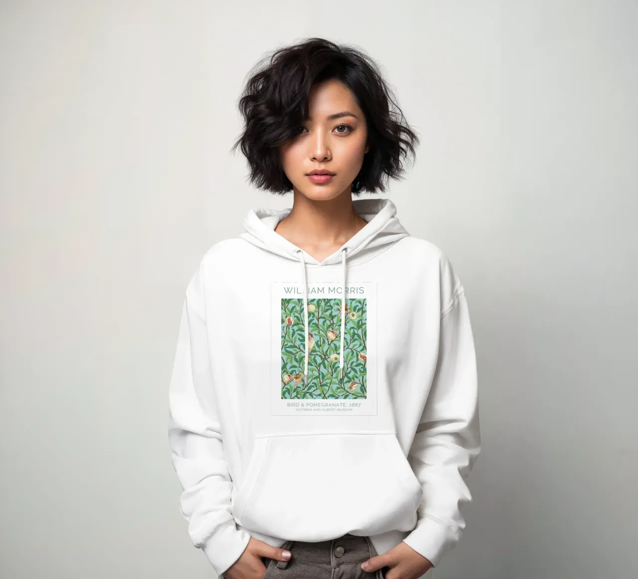 William Morris Botanical, Bird Artwork, Nature Lover Decor hoodie by ArtHaus