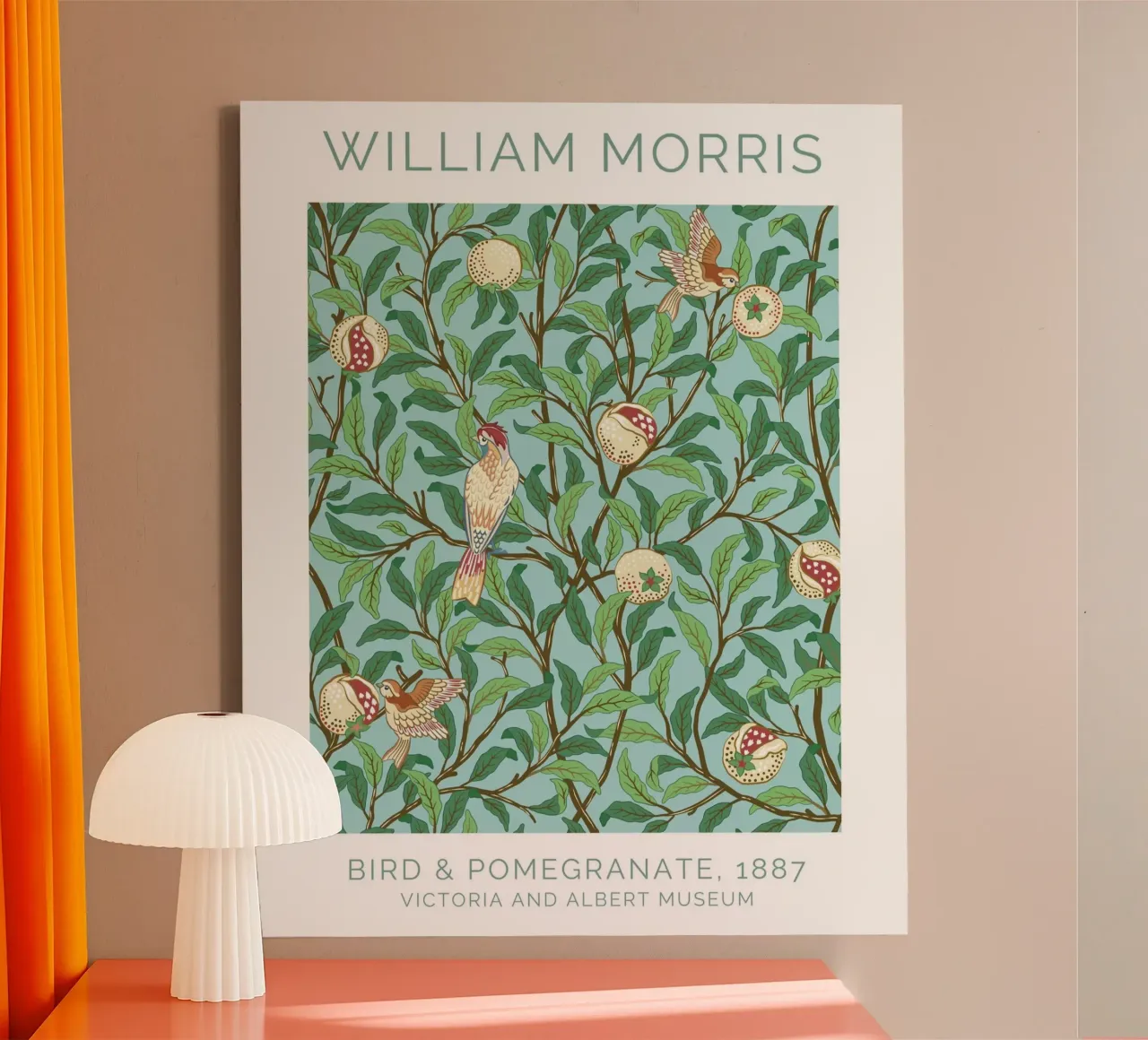 William Morris Botanical, Bird Artwork, Nature Lover Decor canvas by ArtHaus