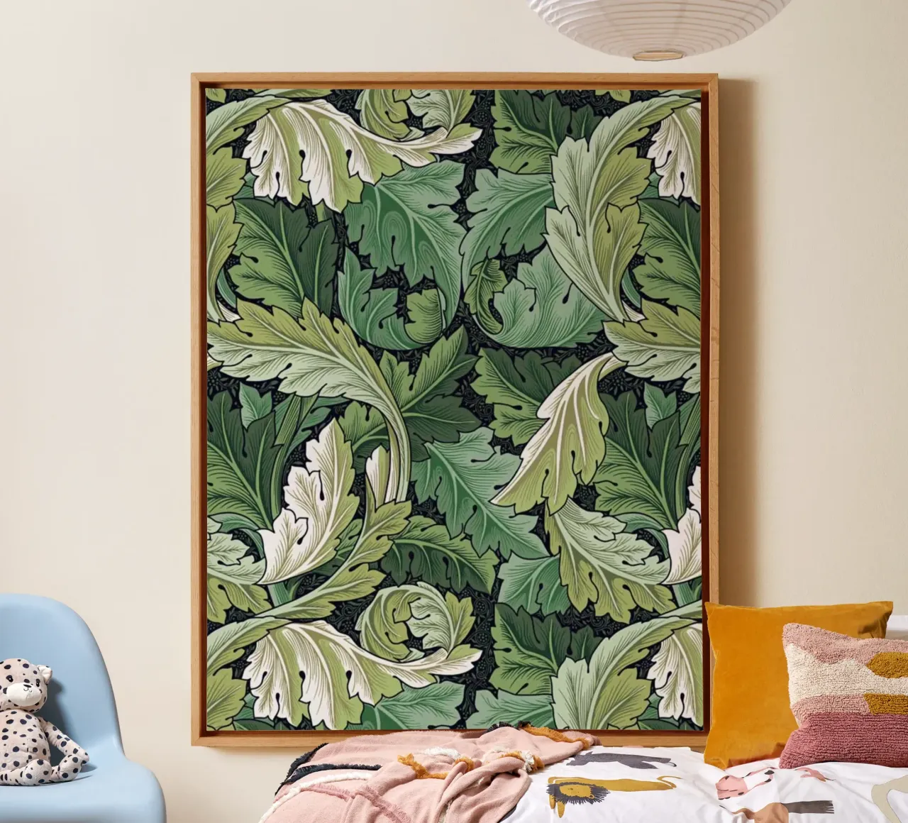 Stampe William Morris, arte murale botanica, arte murale verde tela con Cornice a cassetta da ArtHaus
