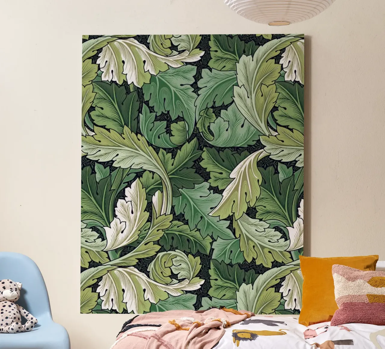 Stampe William Morris, arte murale botanica, arte murale verde tela con Cornice a cassetta da ArtHaus