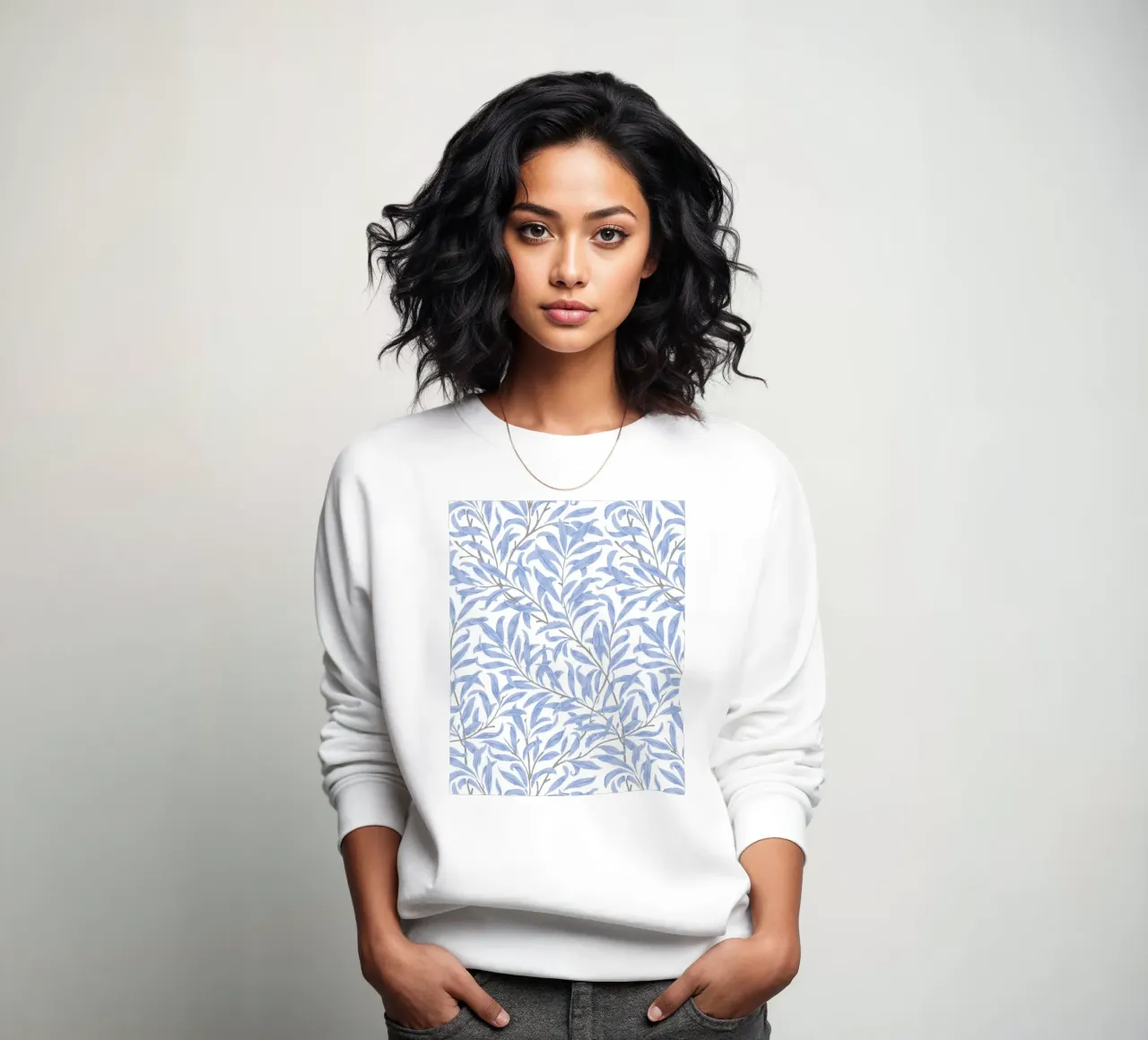 William Morris Willow Bough Blue Druck, Natur Wandkunst Sweatshirt von ArtHaus