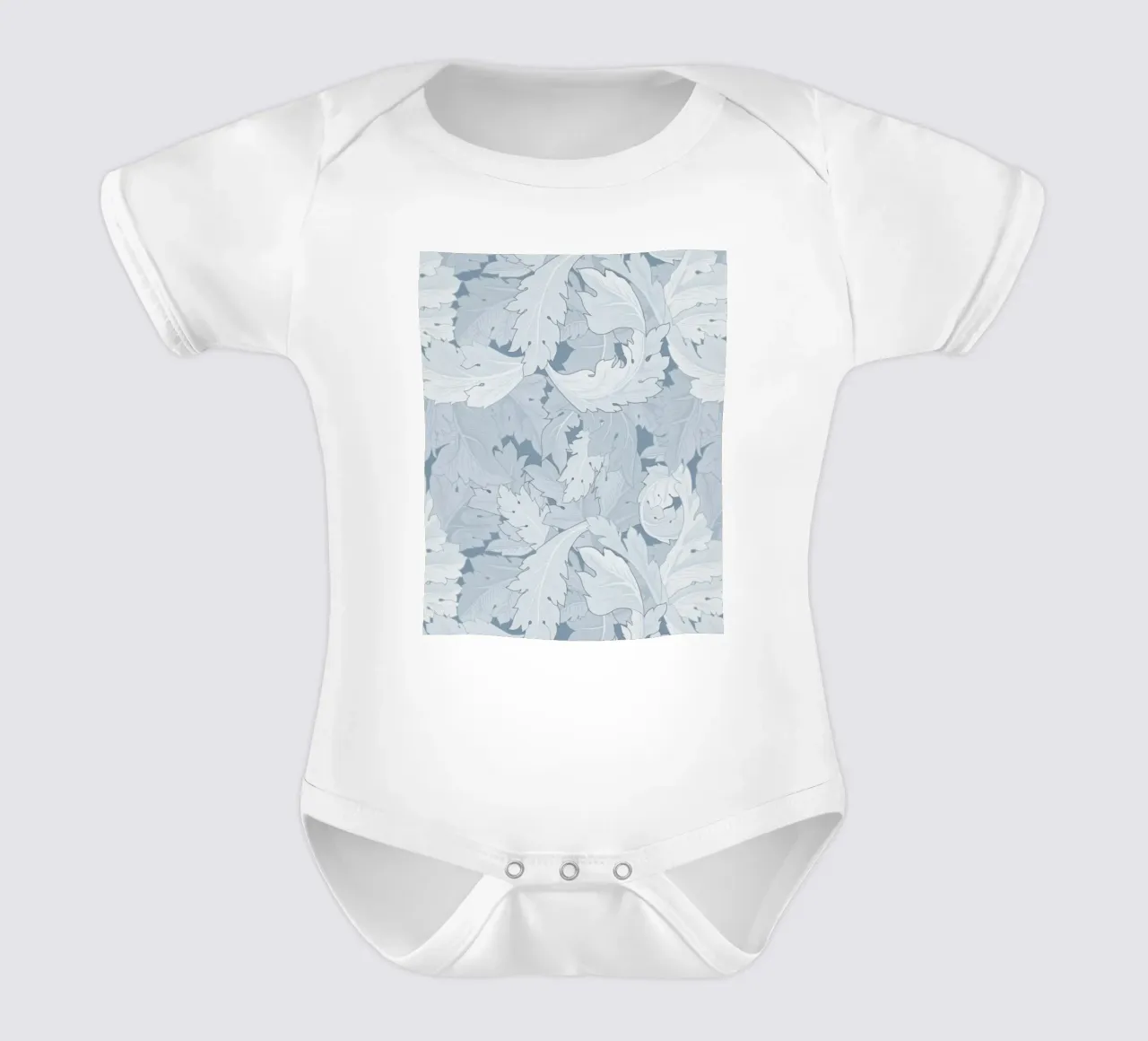 William Morris Botanical Blue Print, Vintage Nature Wall Art short-sleeve baby romper by ArtHaus