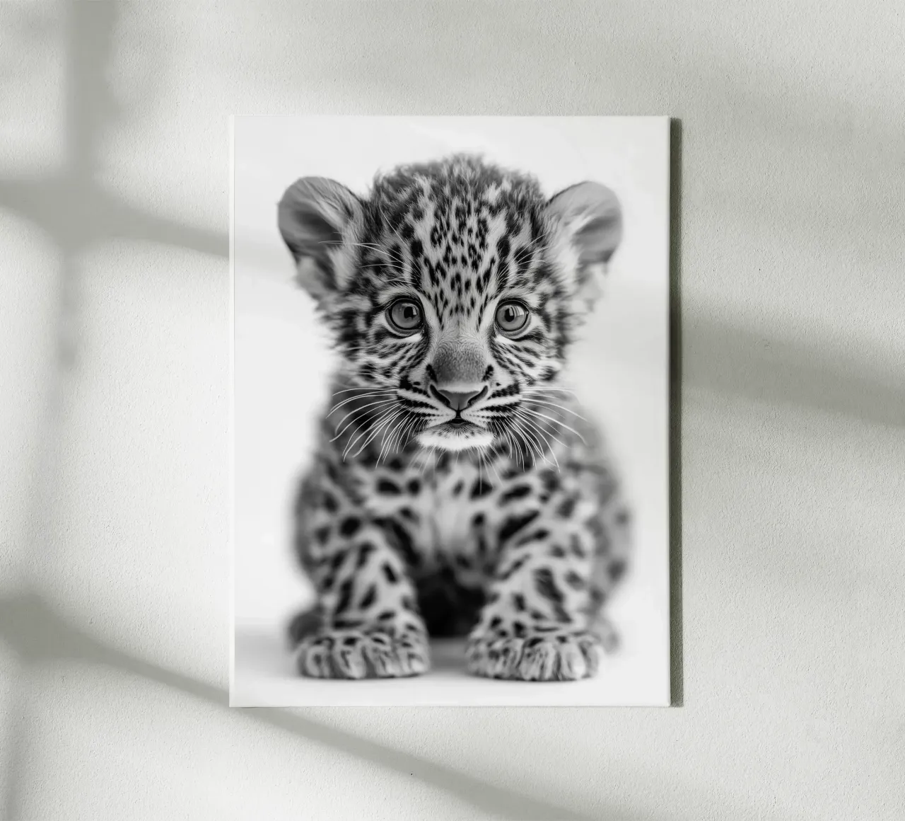 The wild softness of the leopard canvas with Floater frame by Monochrome