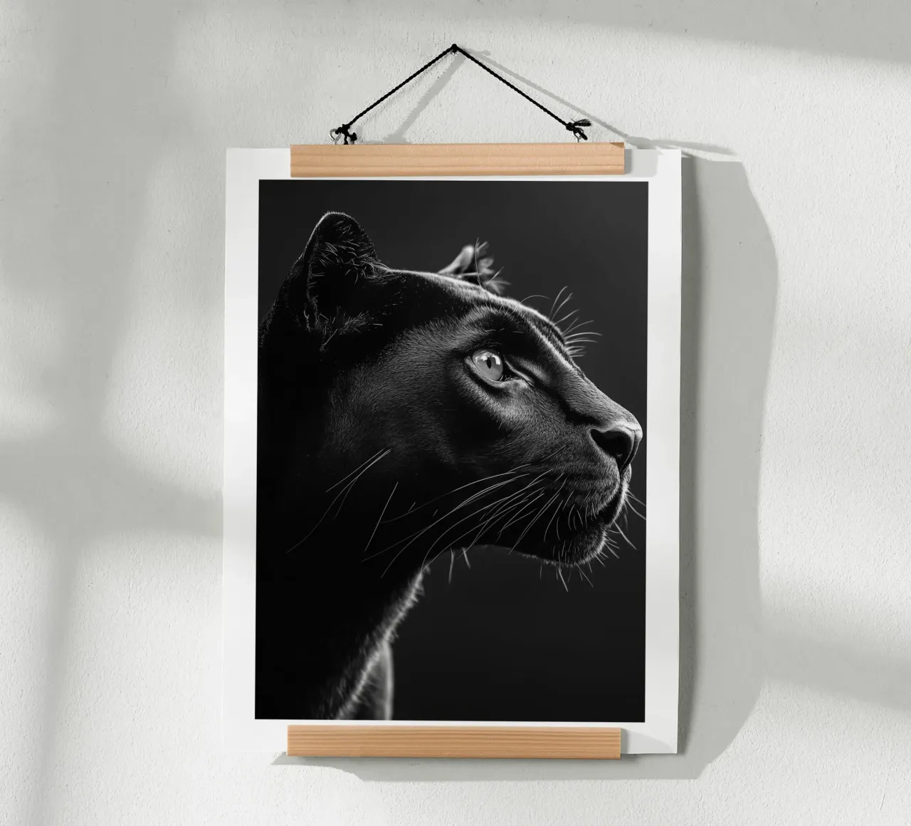 Die Majestät des schwarzen Panthers Poster mit Aluminium Rahmen von Monochrome