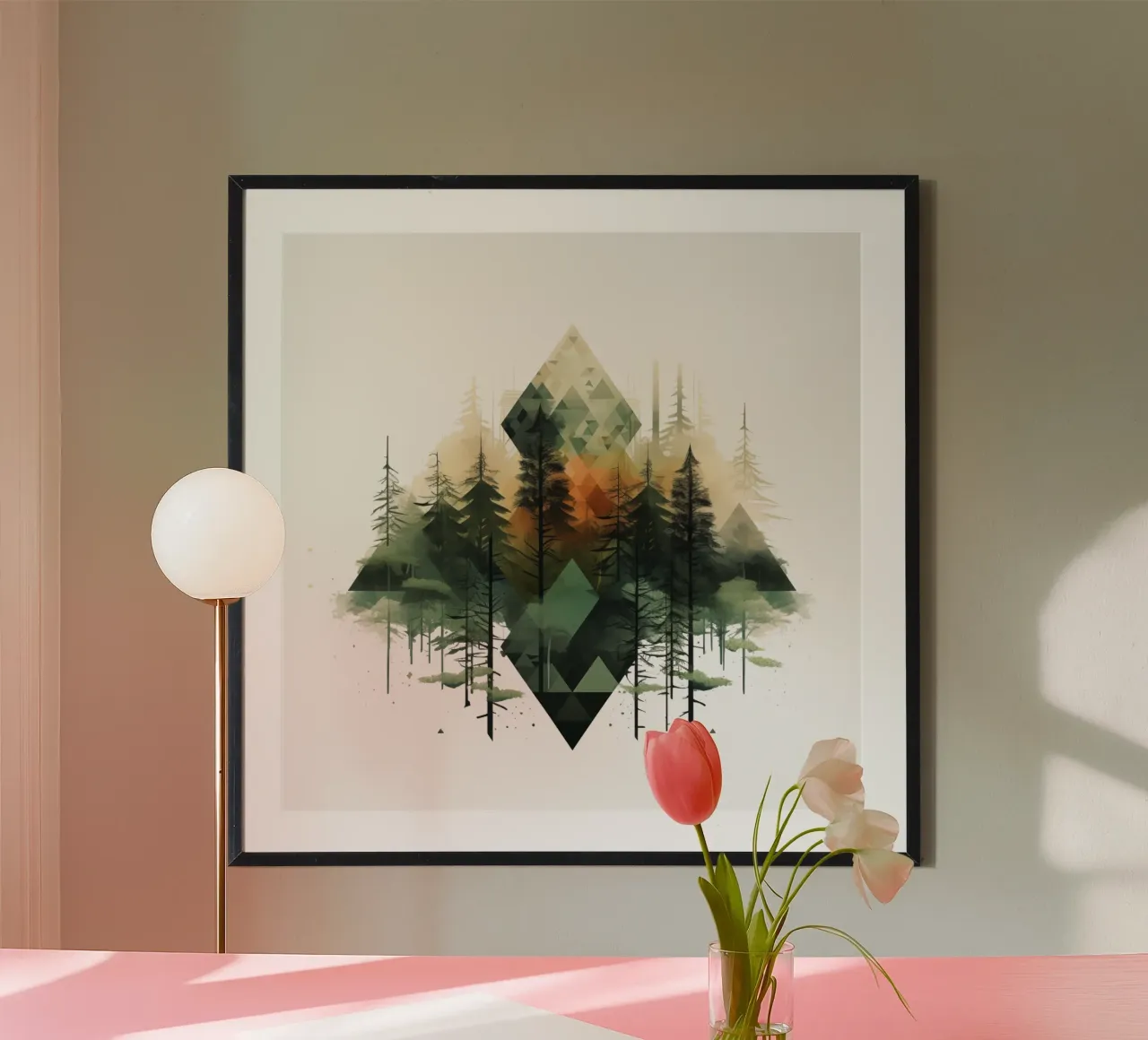 Green emerge 5 - sillouette poster con telaio in plastica da The Quiet Senju