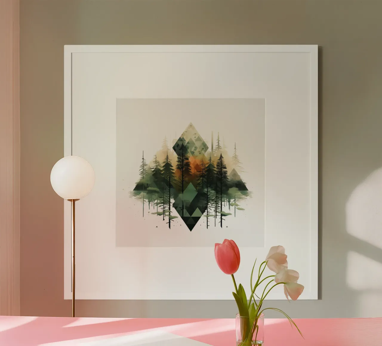 Green emerge 5 - sillouette poster con telaio in plastica da The Quiet Senju