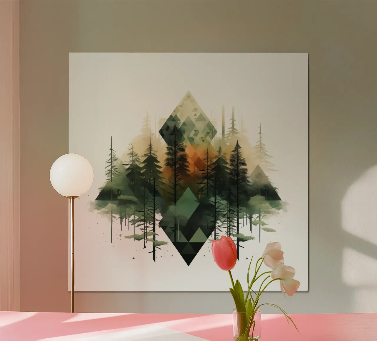 Green emerge 5 - sillouette poster con telaio in plastica da The Quiet Senju