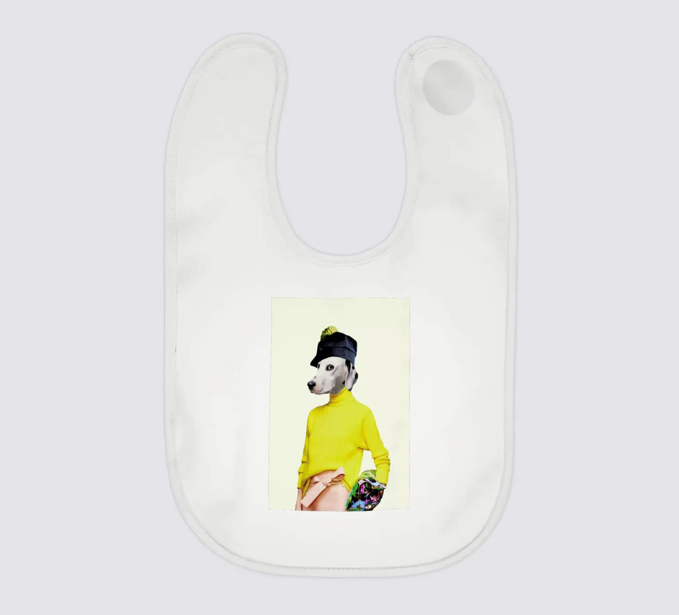 Miss Suspect baby bib by Mrs. Pepper's Designs