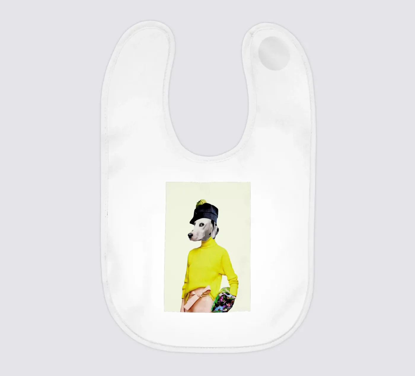 Miss Suspect baby bib by Mrs. Pepper's Designs