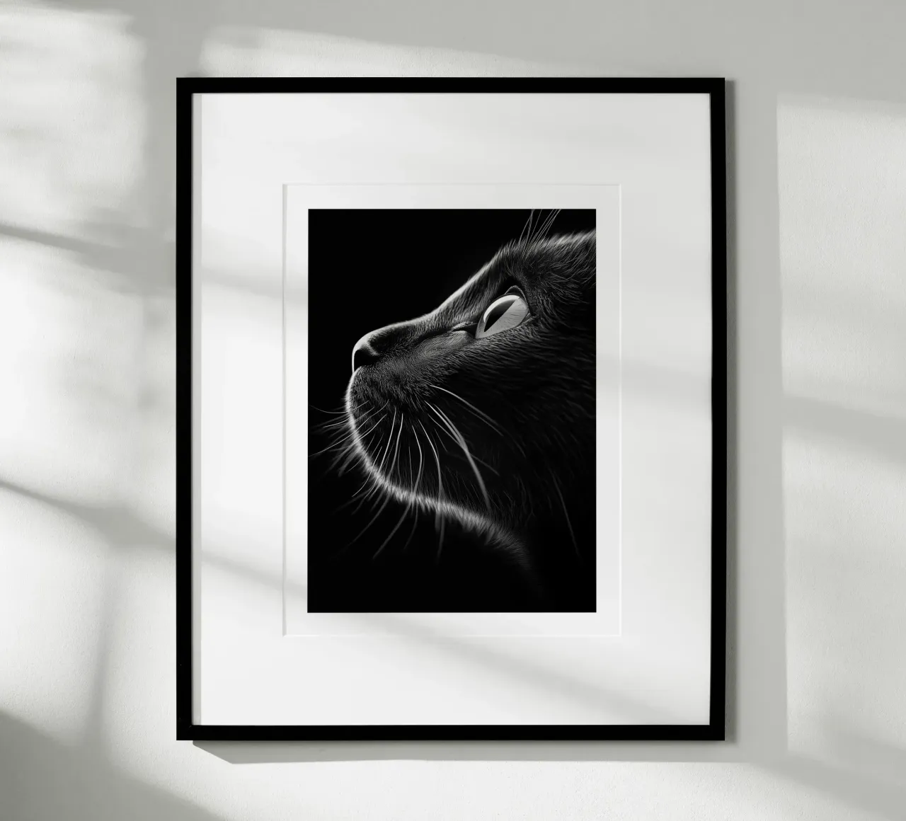 Le mystère dans les yeux du chat poster de Monochrome