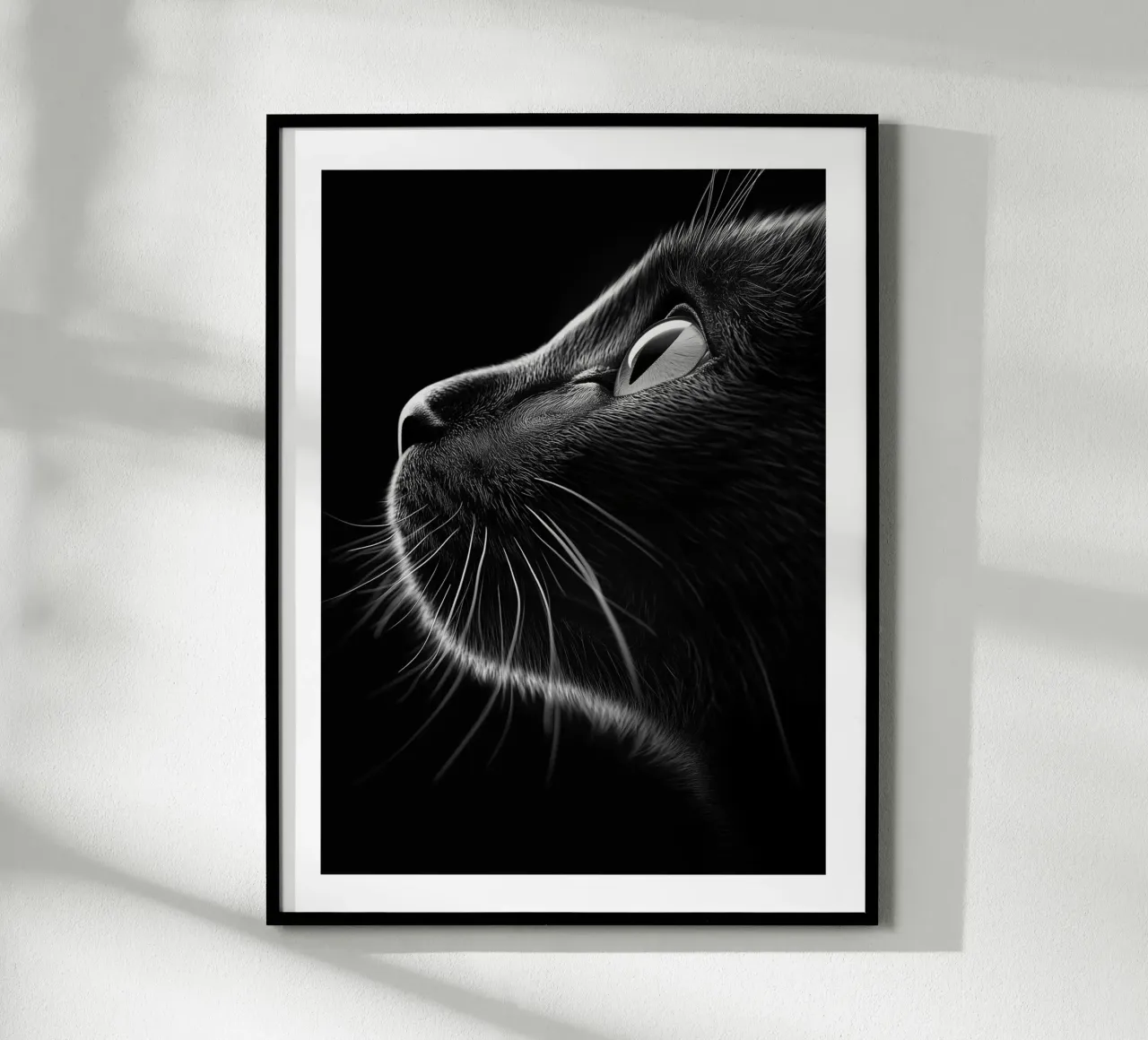 Le mystère dans les yeux du chat poster de Monochrome