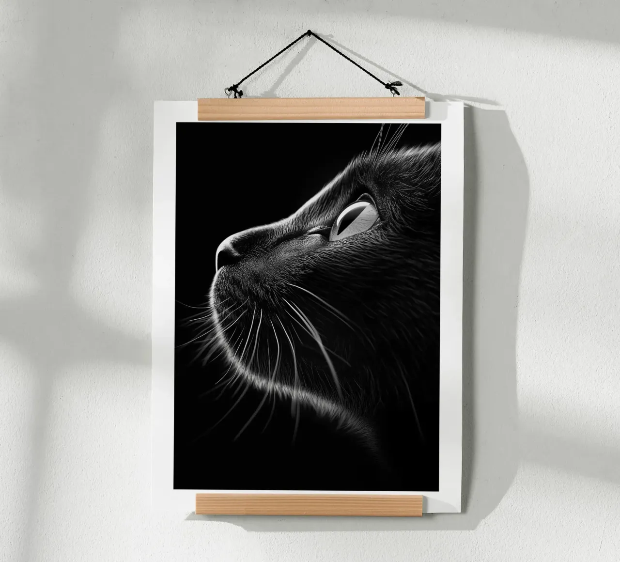Le mystère dans les yeux du chat poster de Monochrome