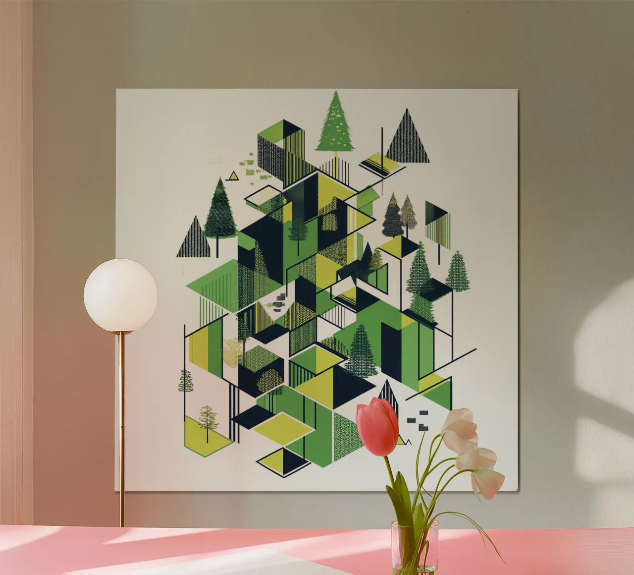 Green emerge 6 - icon poster con telaio in alluminio da The Quiet Senju