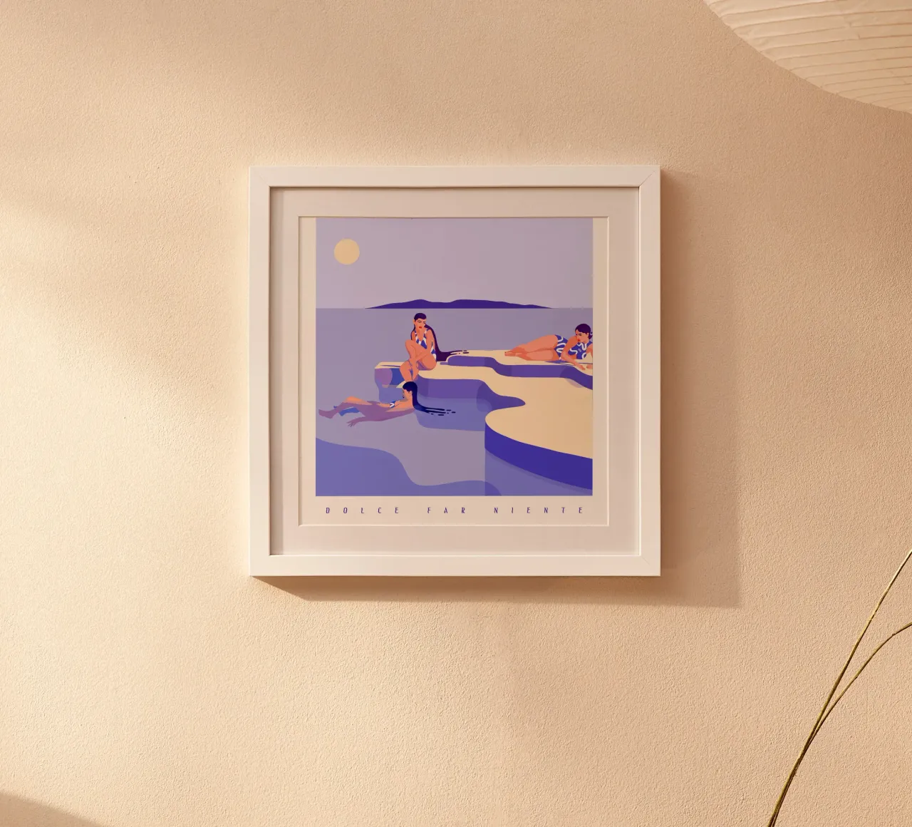 DOLCE FAR NIENTE poster con telaio in alluminio da Kika illu