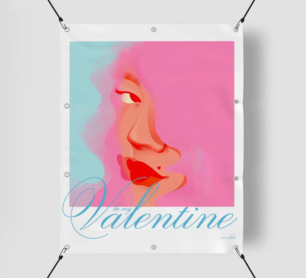 Be my VALENTINE I telo in pvc da Kika illu
