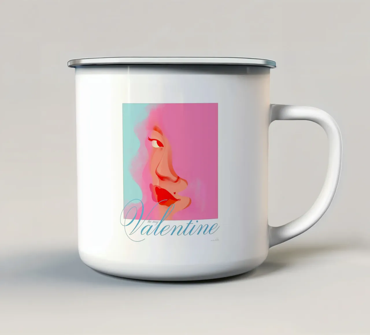 Be my VALENTINE I tazza in smalto da Kika illu