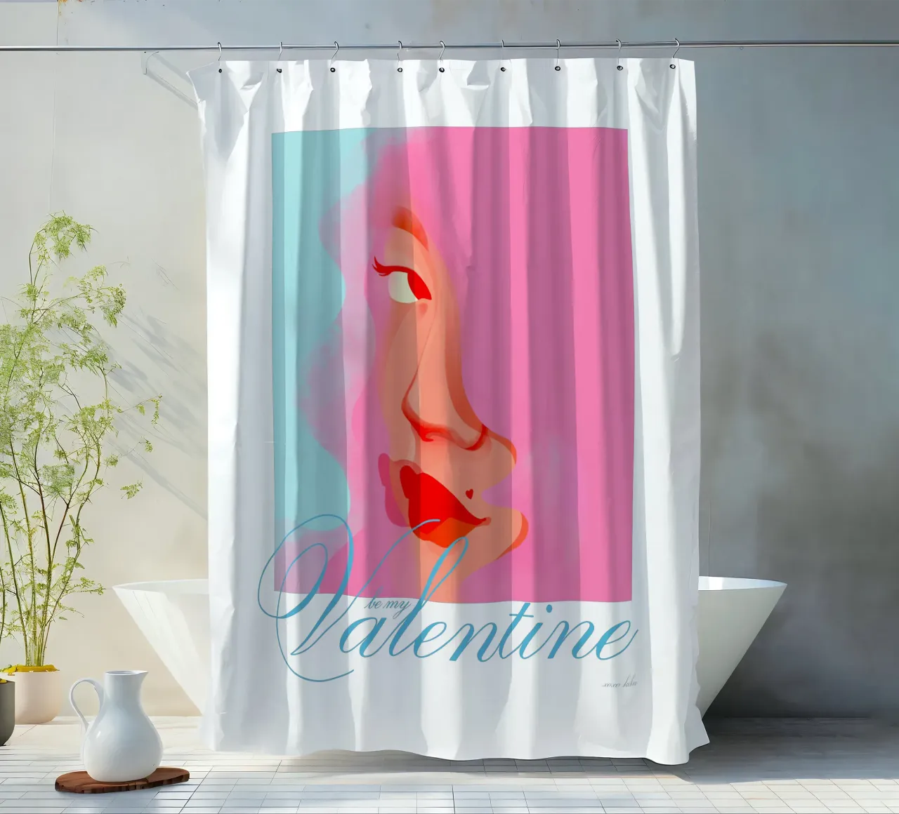 Be my VALENTINE I tenda da doccia da Kika illu