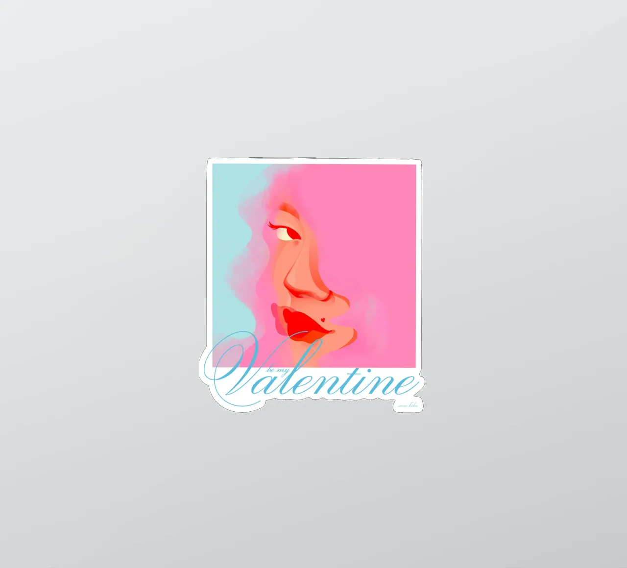 Be my VALENTINE I sticker by Kika illu