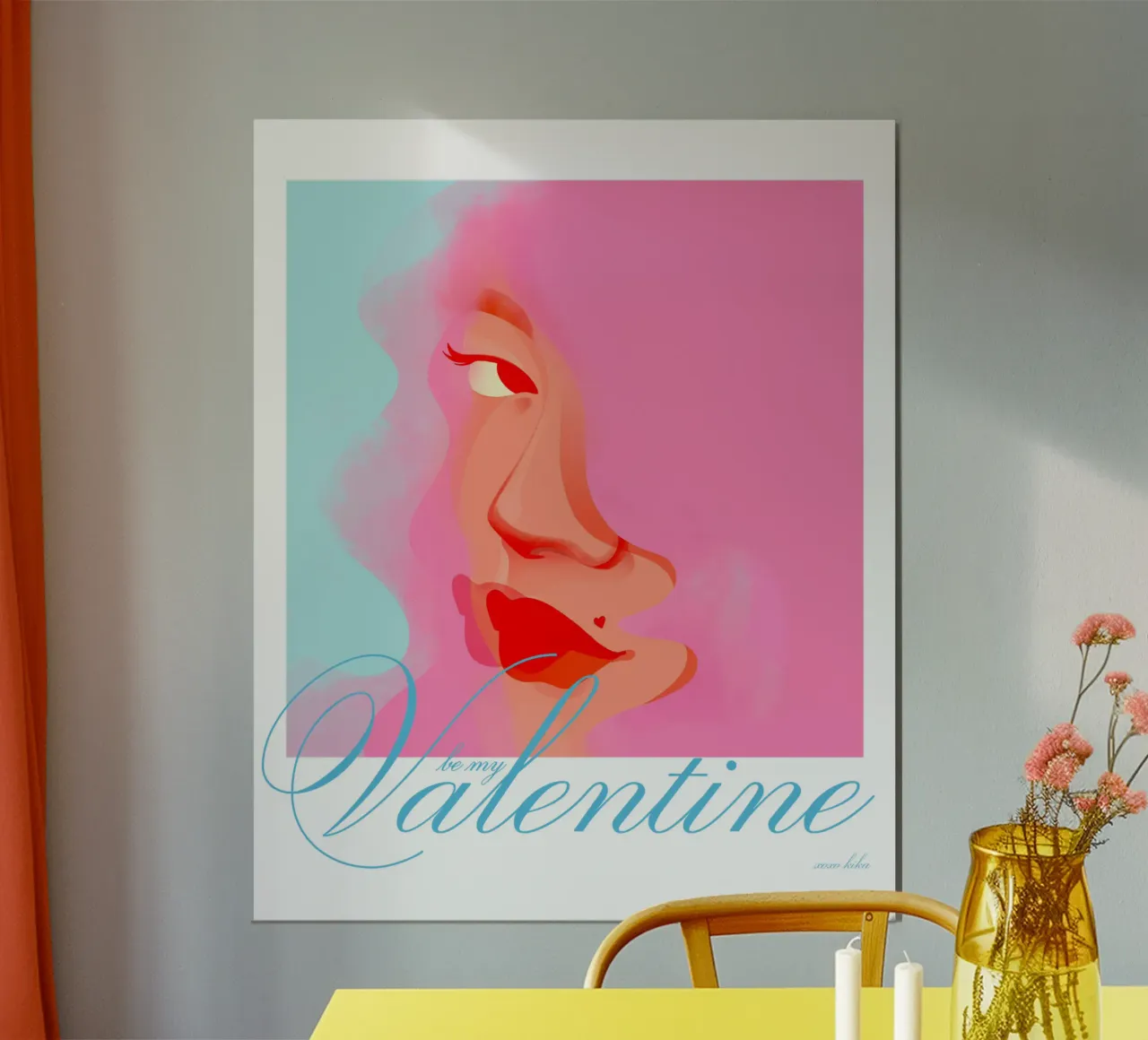 Be my VALENTINE I carta hahnemühle da Kika illu