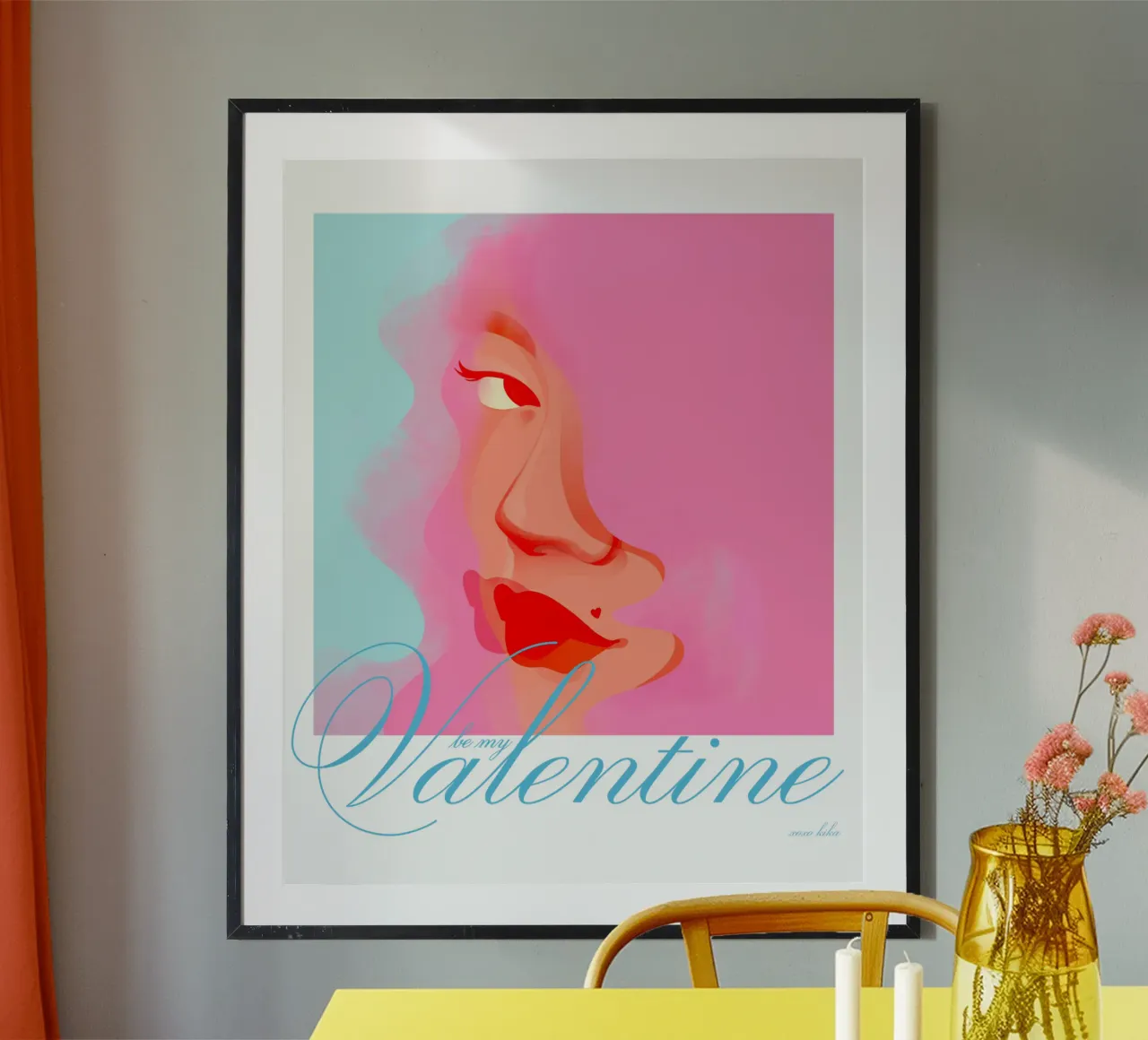 Be my VALENTINE I carta hahnemühle da Kika illu