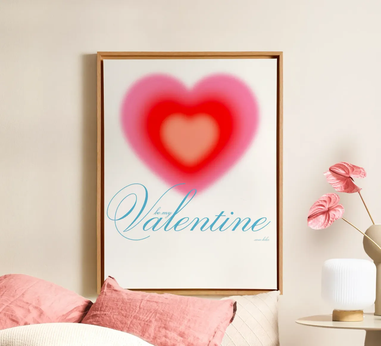 Be my VALENTINE II tela con Cornice a cassetta da Kika illu