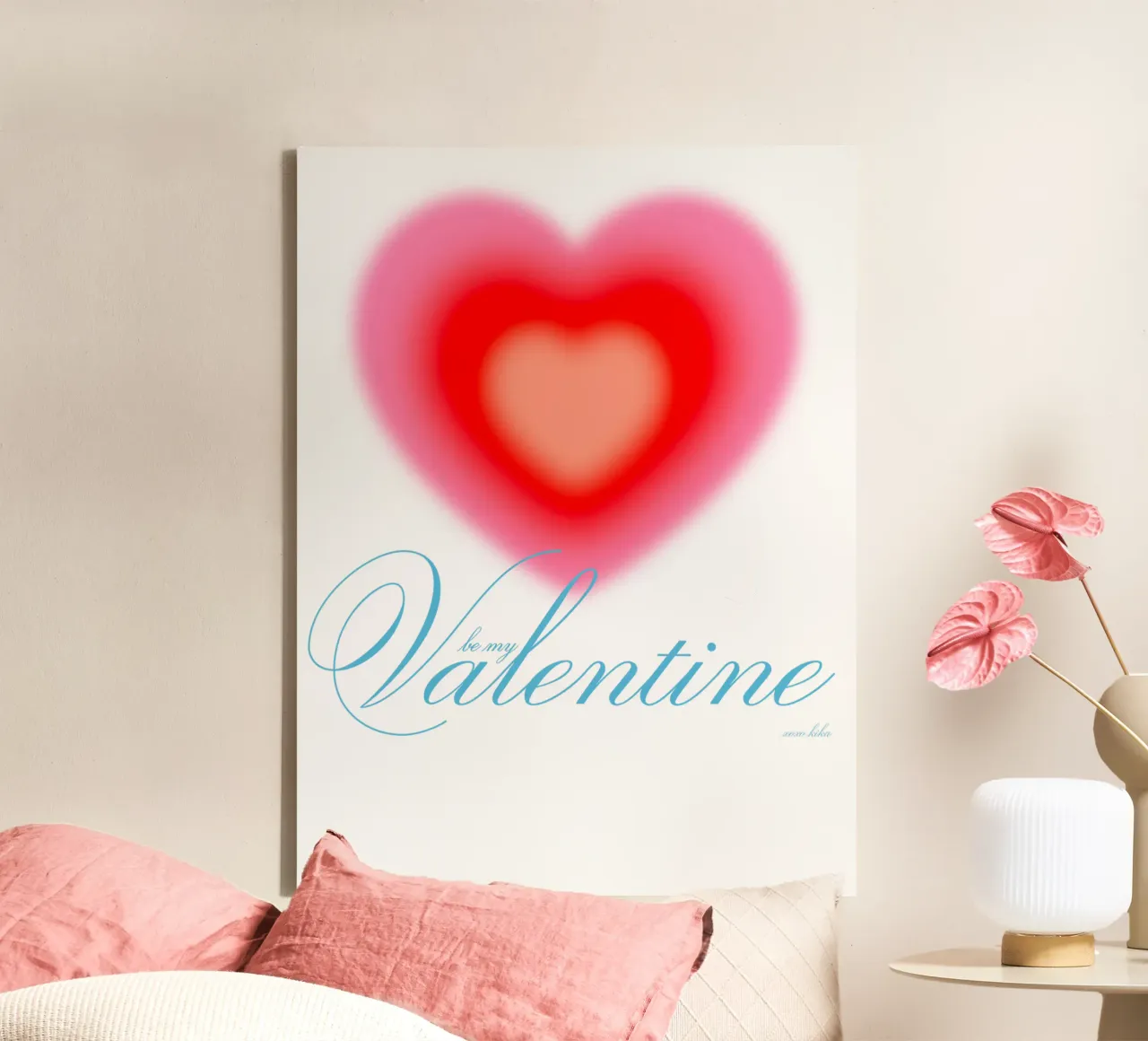 Be my VALENTINE II tela con Cornice a cassetta da Kika illu