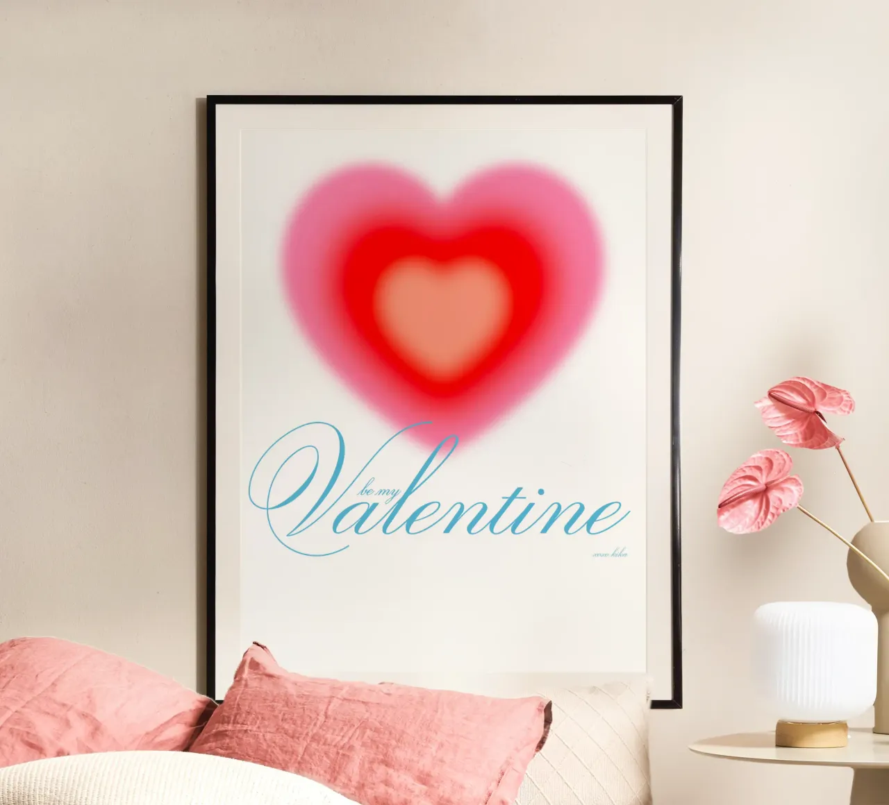 Be my VALENTINE II poster with plastic frame by Kika illu