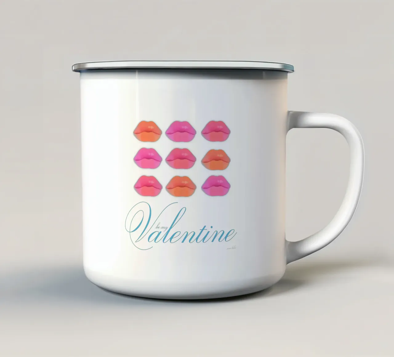 Be my VALENTINE III tazza in smalto da Kika illu