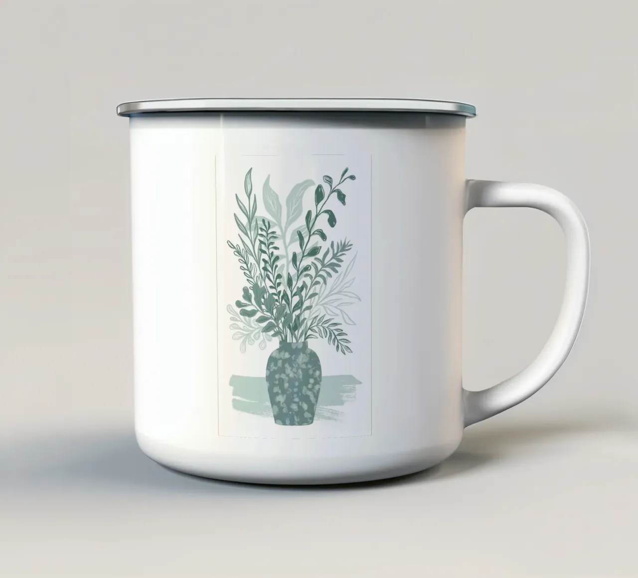 Vaso da cucina verde tazza in smalto da Martina