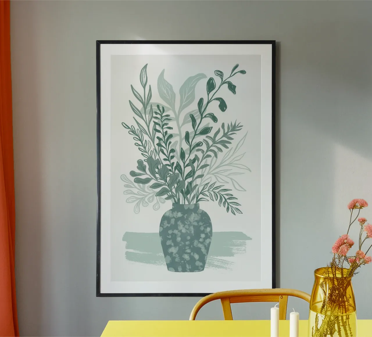 Green Kitchen Vase poster by Martina