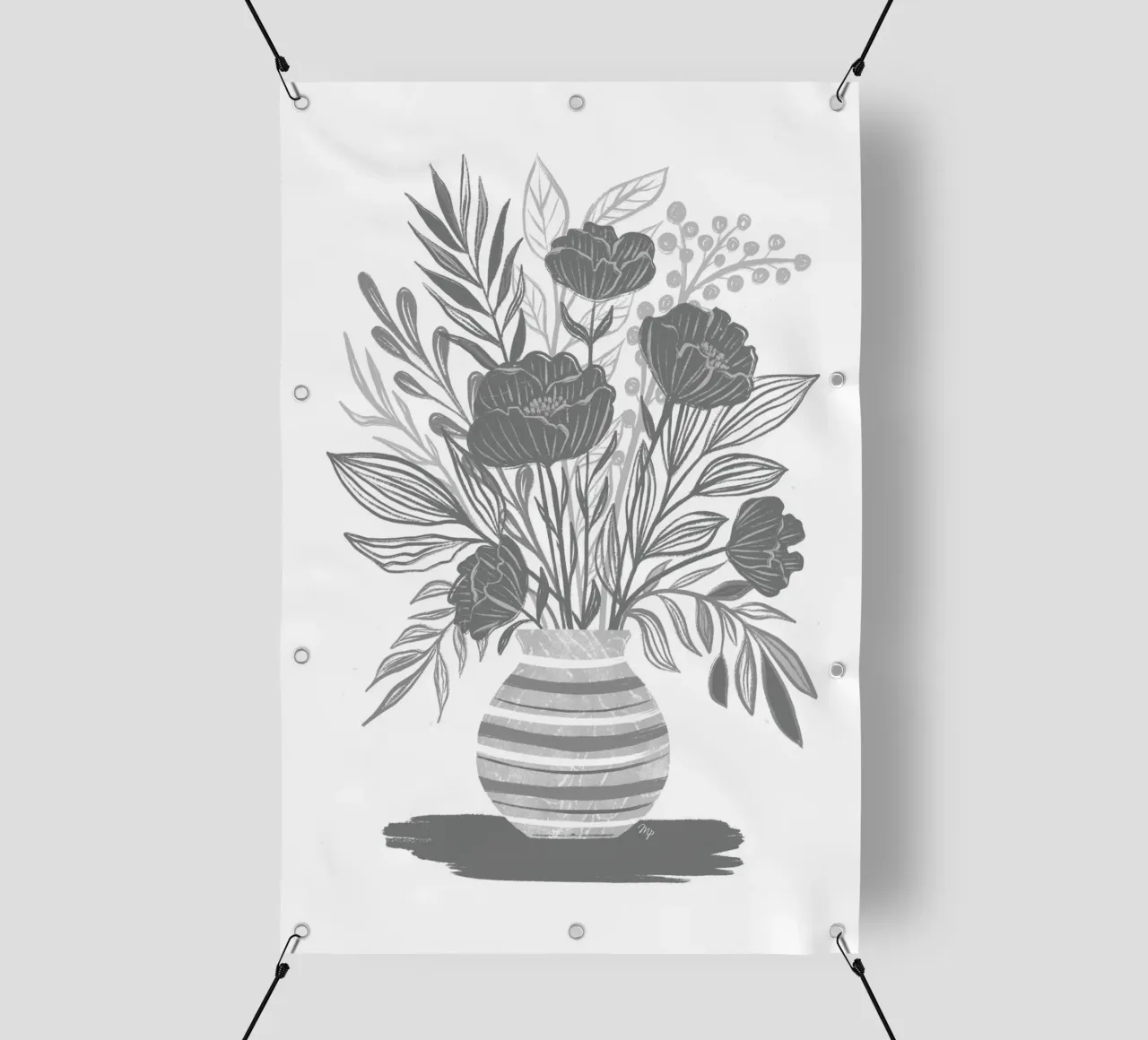 Fiori da cucina grigi telo in pvc da Martina