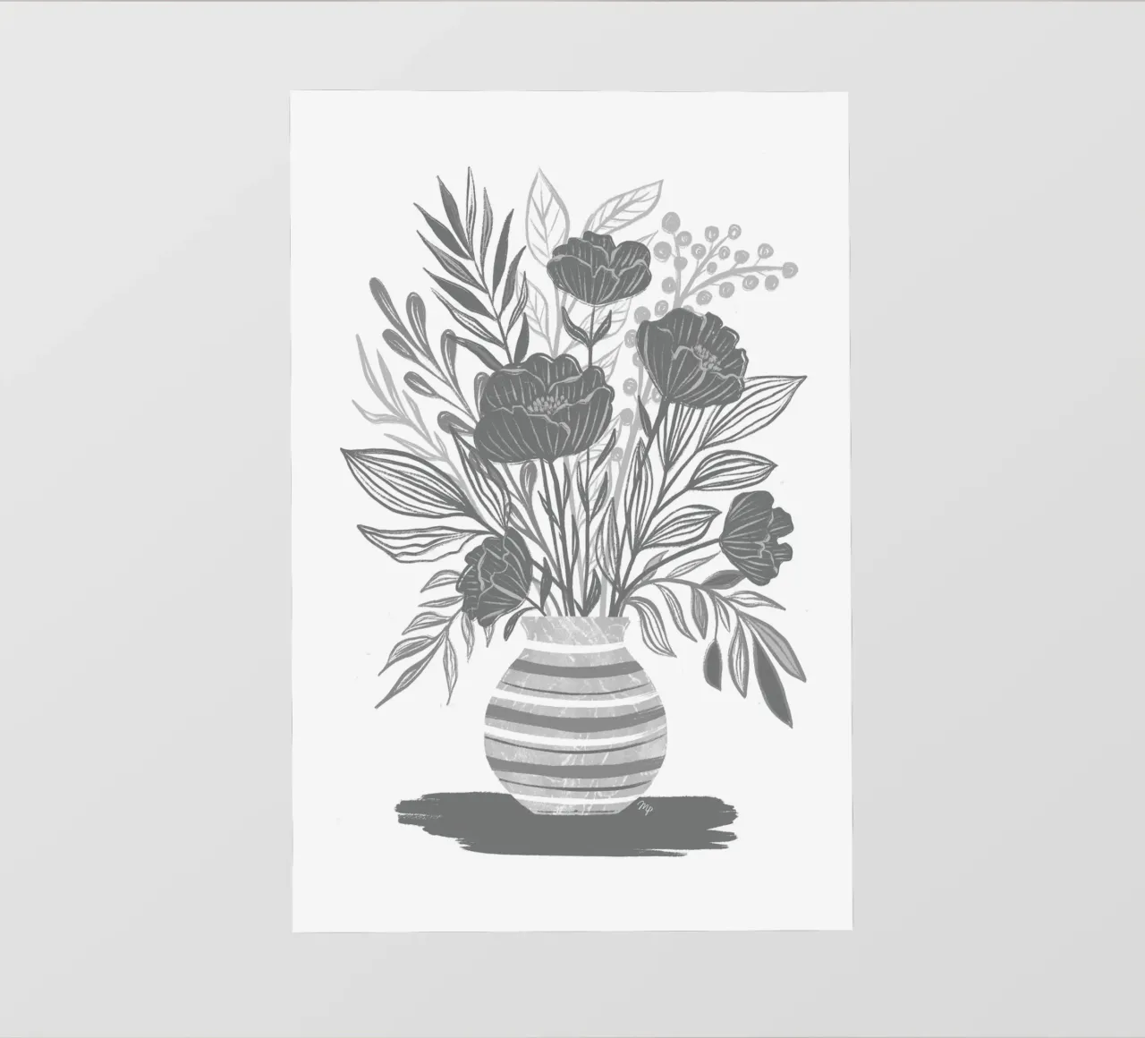 Fiori da cucina grigi telo in pvc da Martina