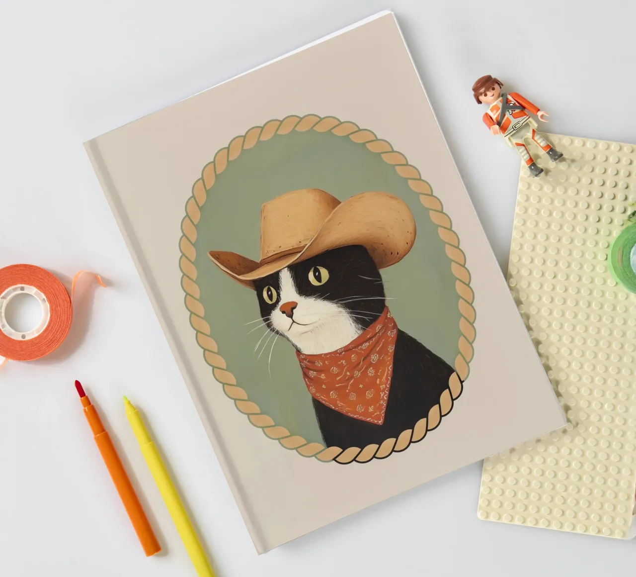 Gato vaquero cuaderno de Jungle Joy Art