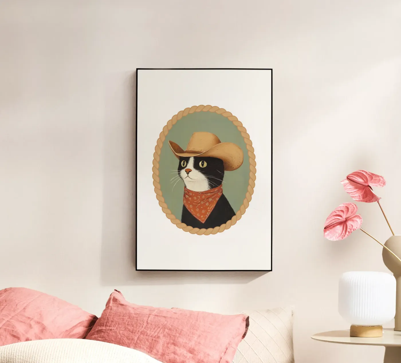 Gatto Cowboy plexiglass da Jungle Joy Art