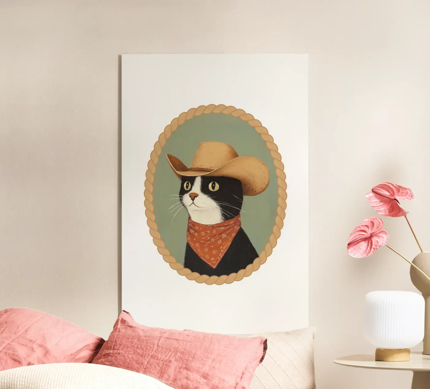 Gatto Cowboy plexiglass da Jungle Joy Art