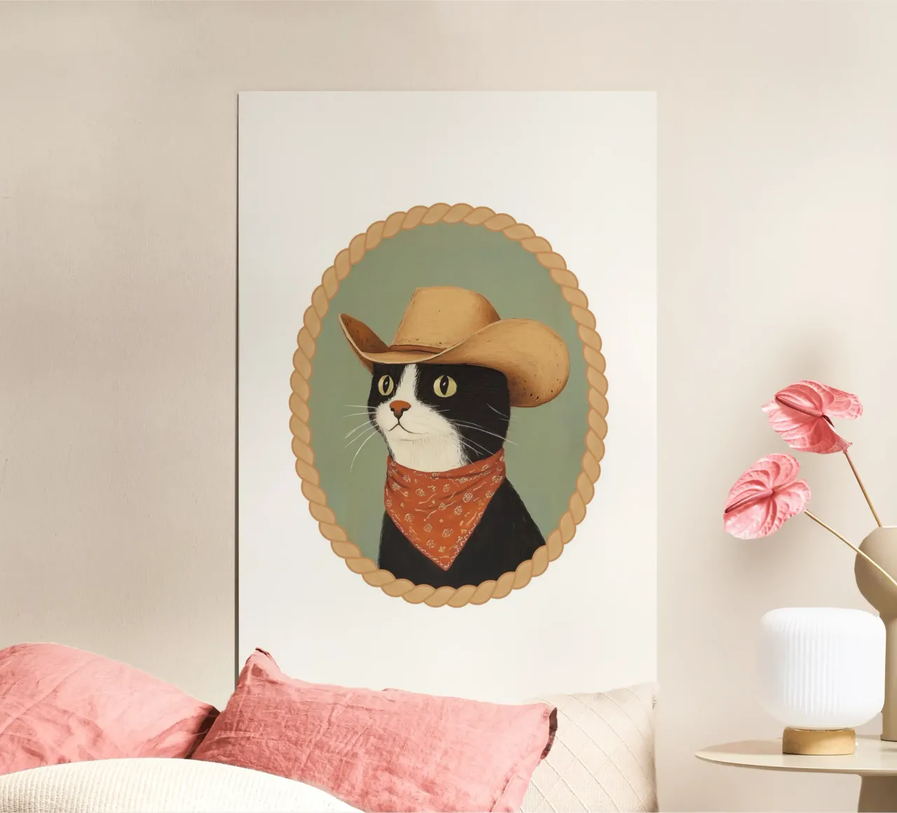 Gatto Cowboy poster da Jungle Joy Art