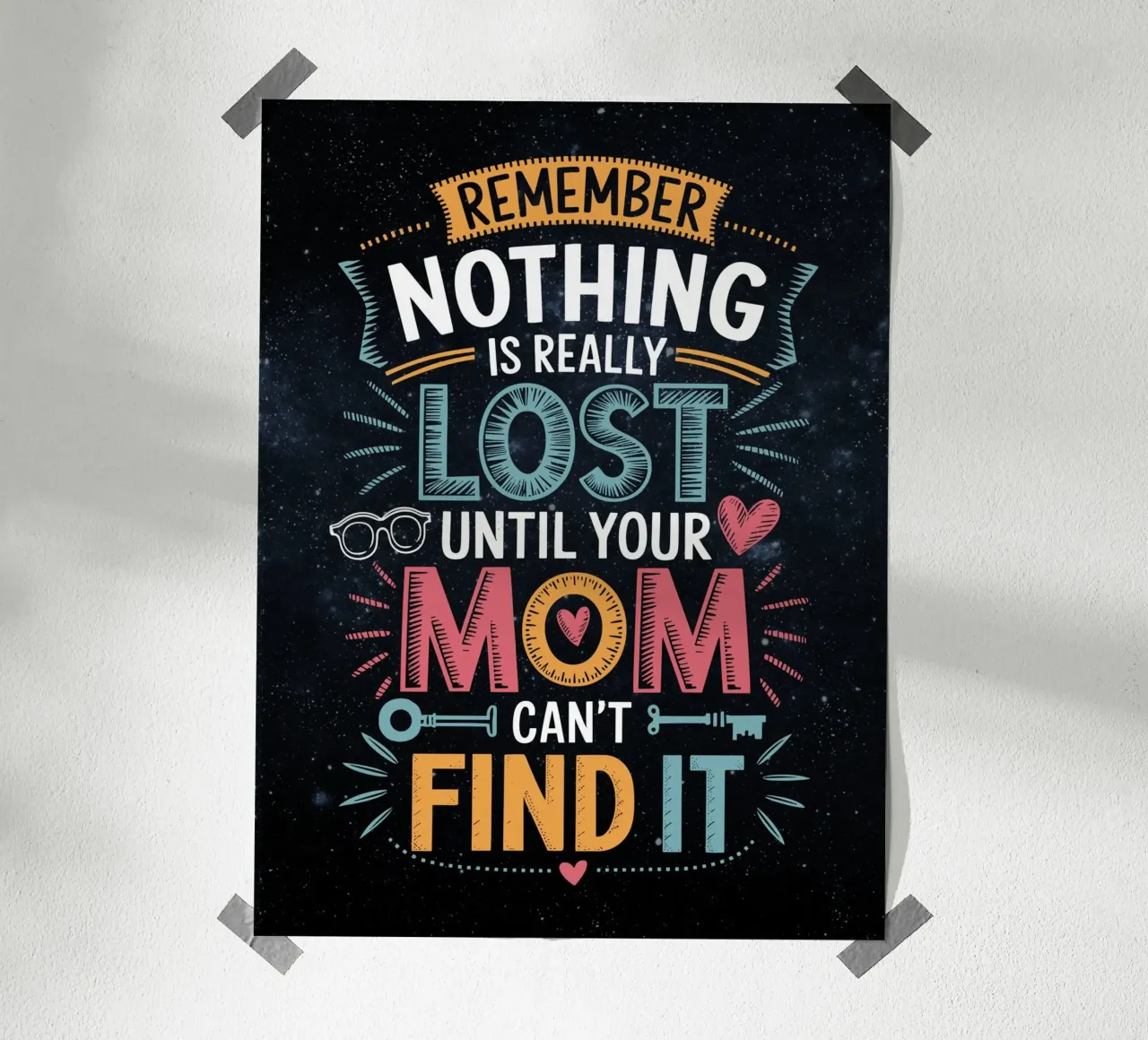 Nothing is Really Lost Mom Quote poster with plastic frame by Plain Thoughts