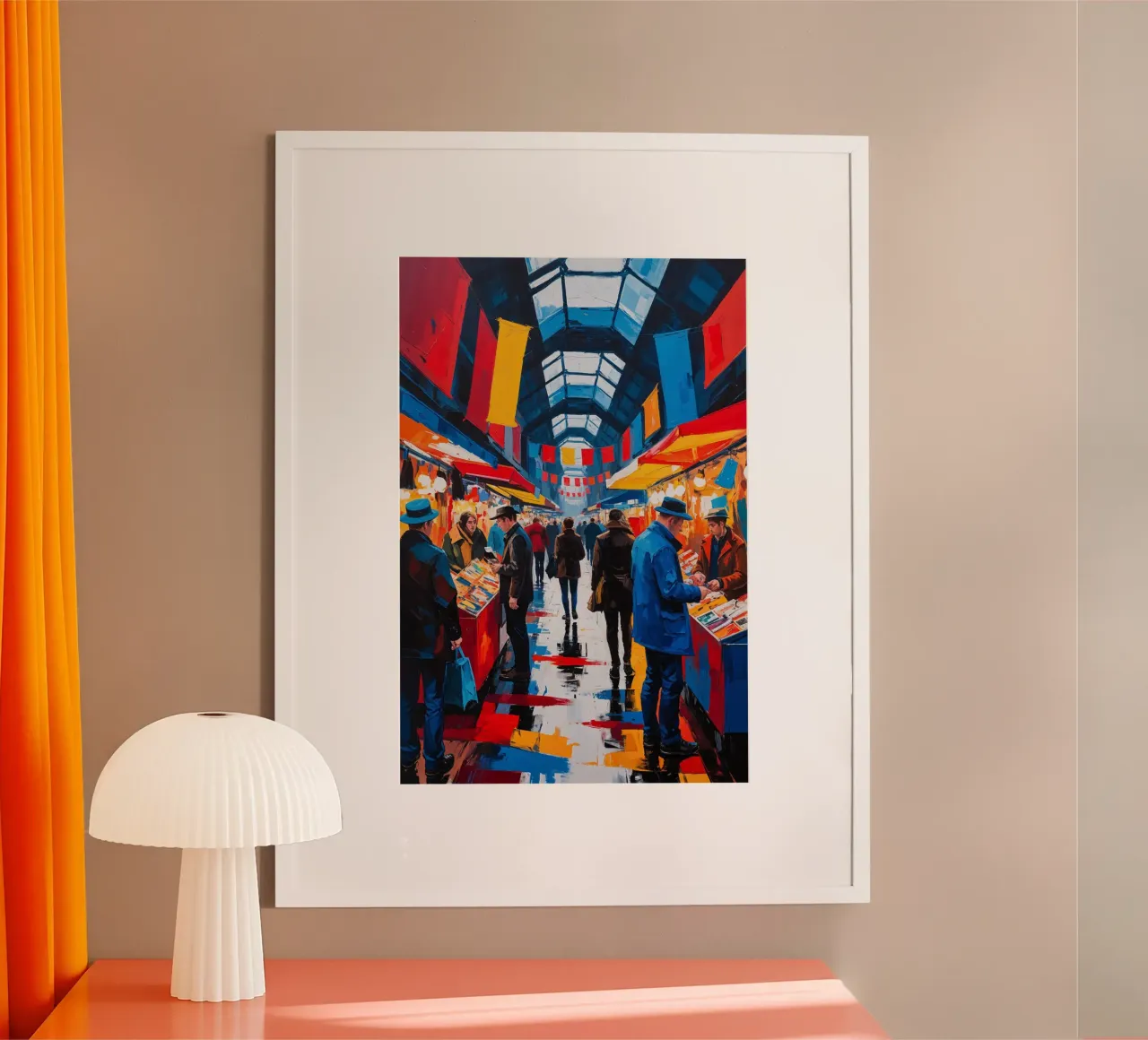 An Expressionist View of Camden Market’s Charm poster con telaio in alluminio da AlbertKlee