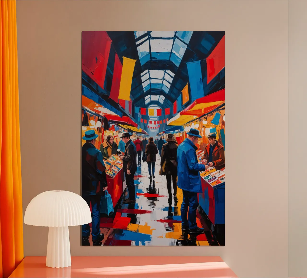 An Expressionist View of Camden Market’s Charm poster con telaio in alluminio da AlbertKlee