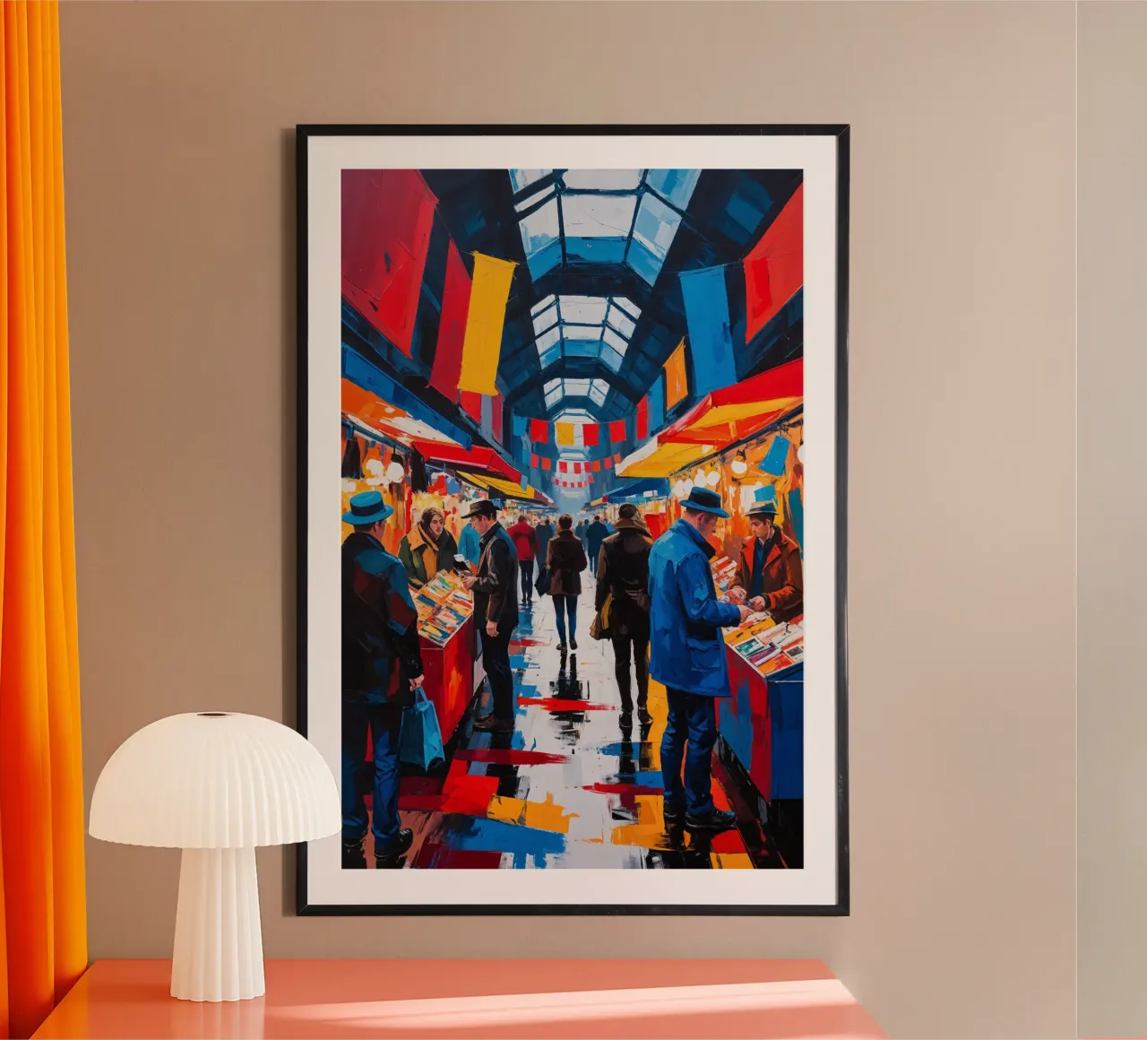 An Expressionist View of Camden Market’s Charm poster con telaio in alluminio da AlbertKlee