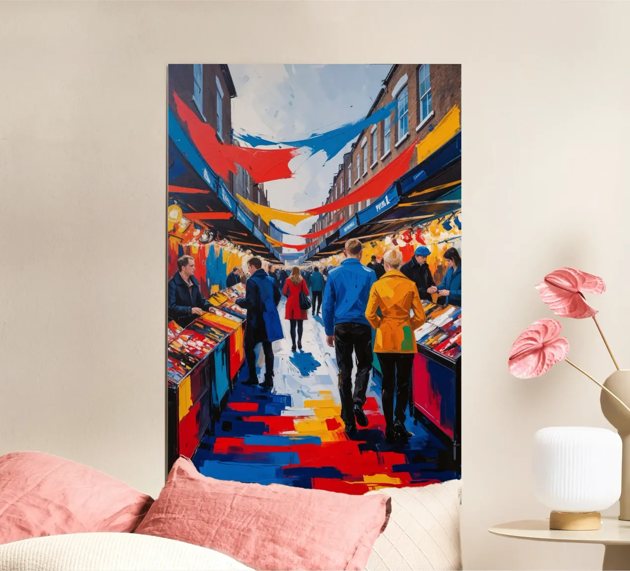 Camden Market in Bold Expressionist Strokes poster con telaio in alluminio da AlbertKlee