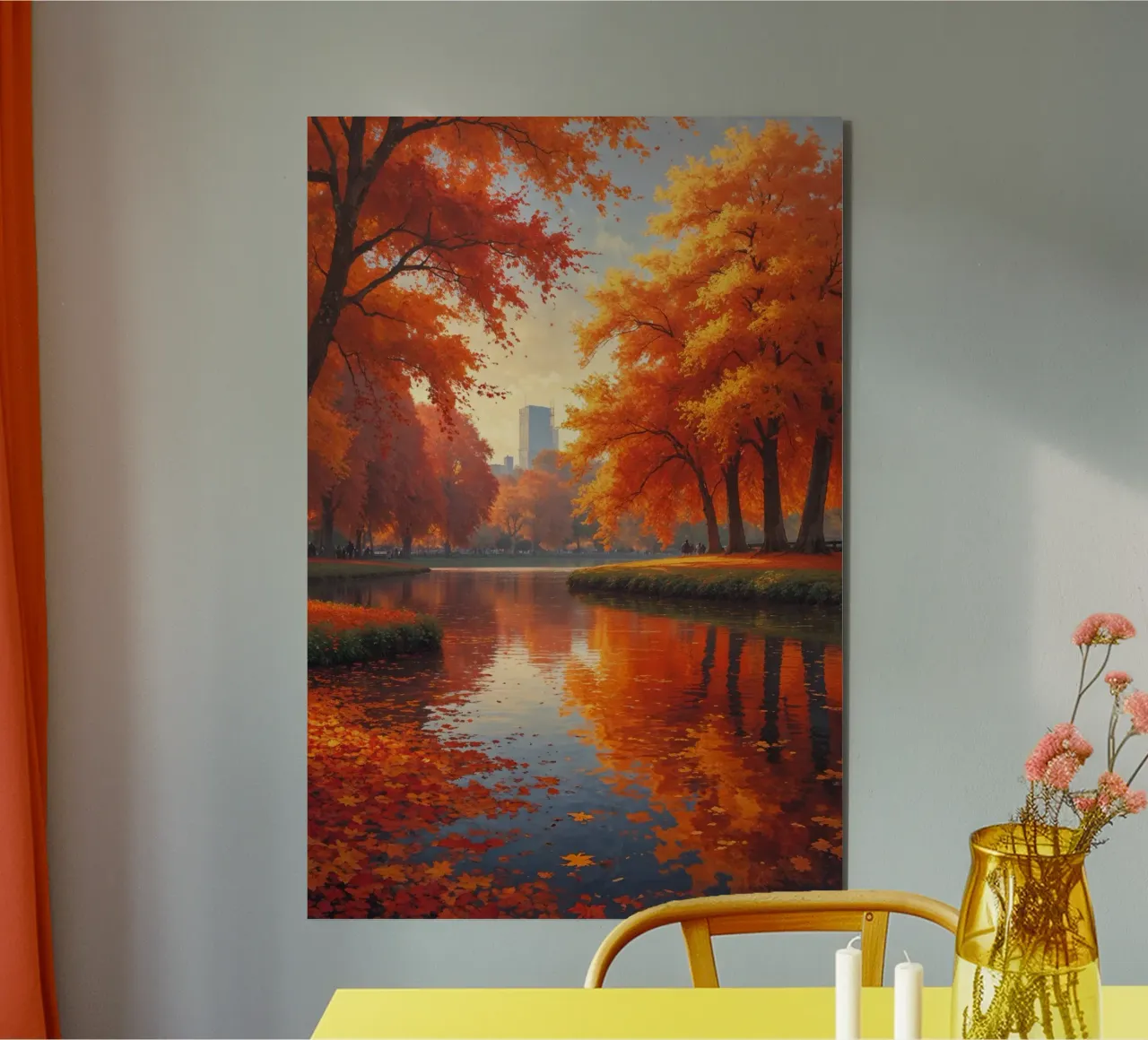Golden Autumn Reflections at Hyde Park alluminio dibond da AlbertKlee