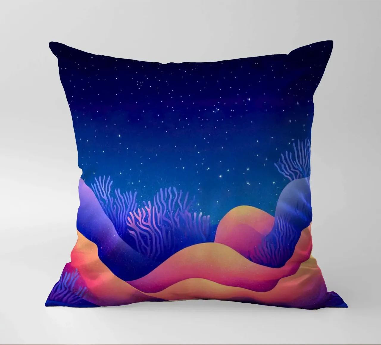 Cosmic Aurora: Waves of Dreams decorative cushion by The Sea