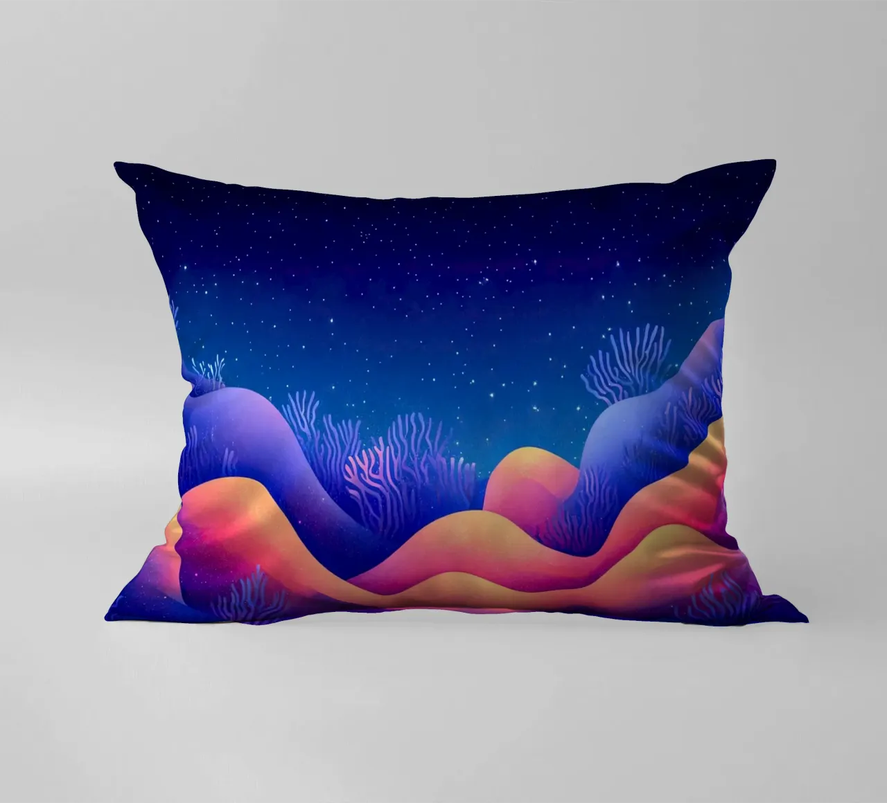 Cosmic Aurora: Waves of Dreams decorative cushion by The Sea