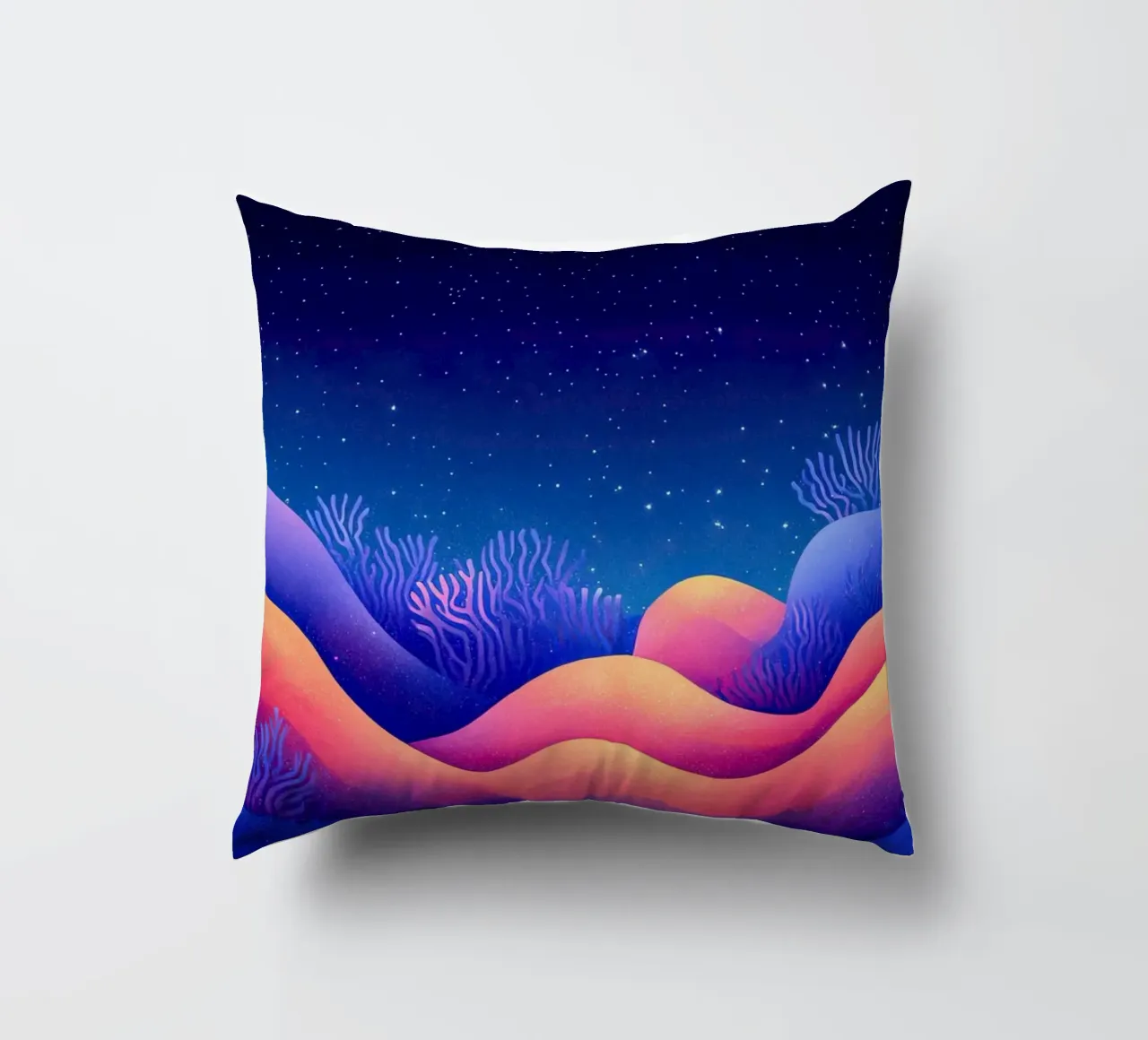 Cosmic Aurora: Waves of Dreams decorative cushion by The Sea