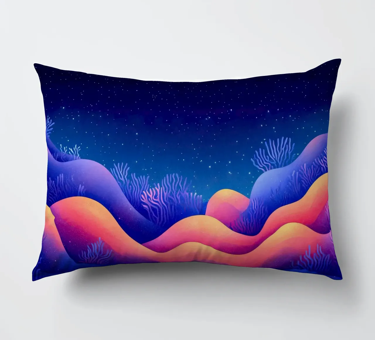 Cosmic Aurora: Waves of Dreams decorative cushion by The Sea