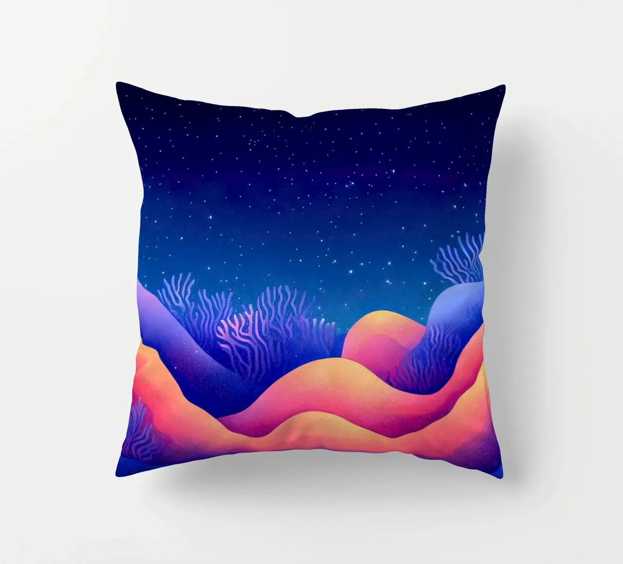 Cosmic Aurora: Waves of Dreams decorative cushion by The Sea