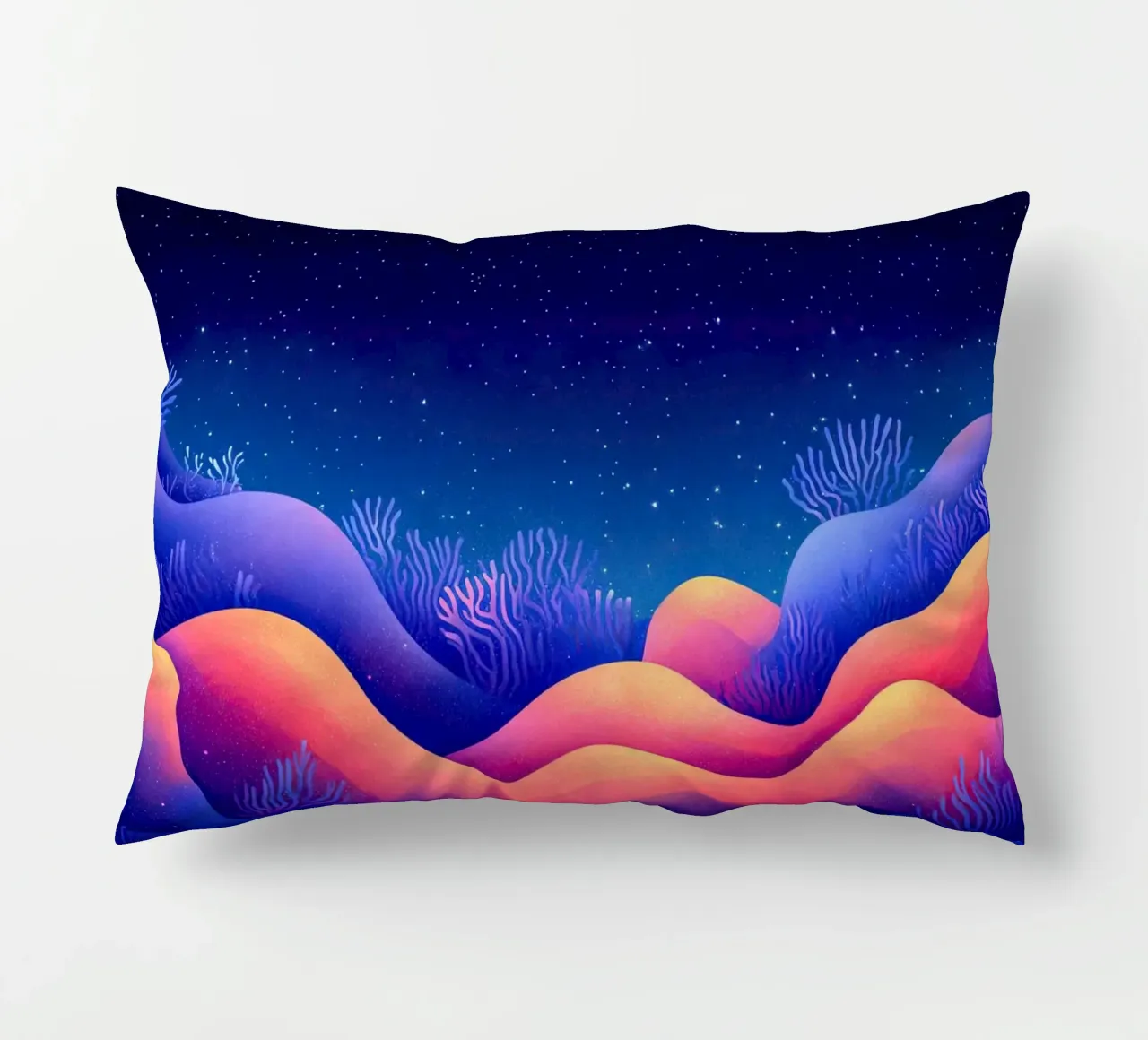 Cosmic Aurora: Waves of Dreams decorative cushion by The Sea