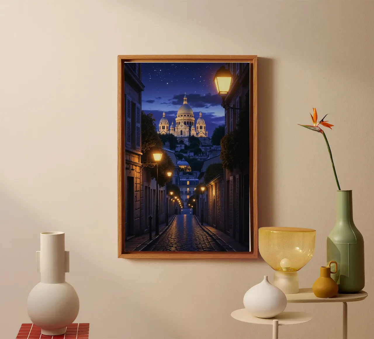 Montmartre Twilight Elegance tela con Cornice a cassetta da AlbertKlee