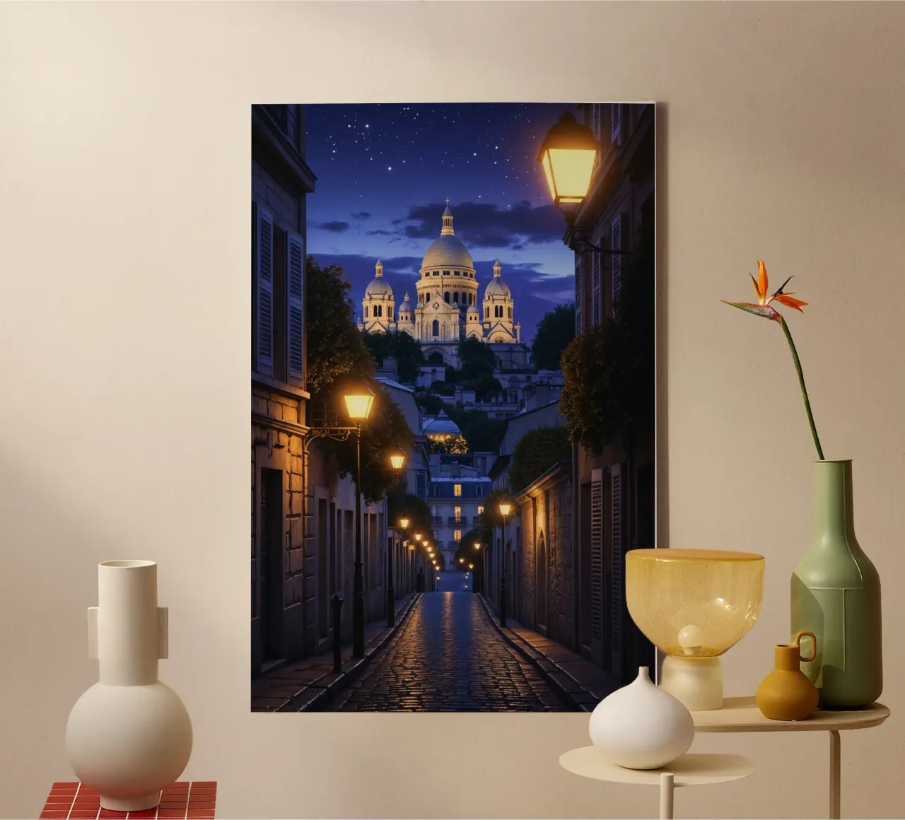 Montmartre Twilight Elegance tela con Cornice a cassetta da AlbertKlee